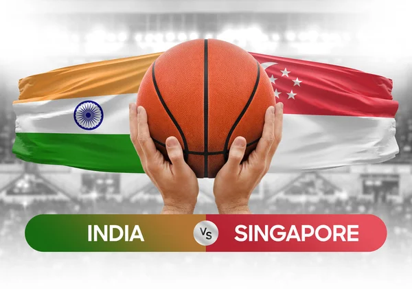 India vs Singapore national basketball teams basket ball match competition cup concept image