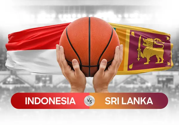 Indonesia vs Sri Lanka national basketball teams basket ball match competition cup concept image