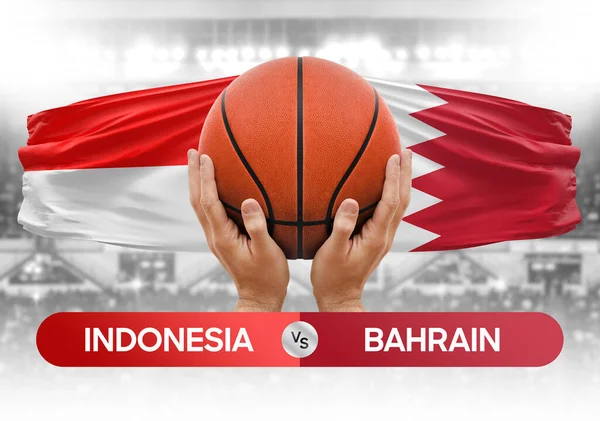 Indonesia vs Bahrain national basketball teams basket ball match competition cup concept image
