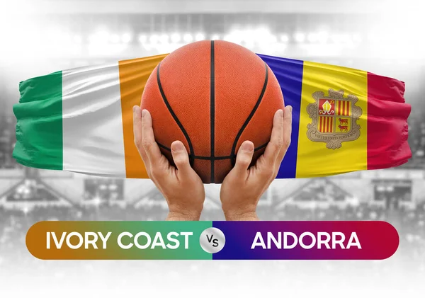 stock image Ivory Coast vs Andorra national basketball teams basket ball match competition cup concept image