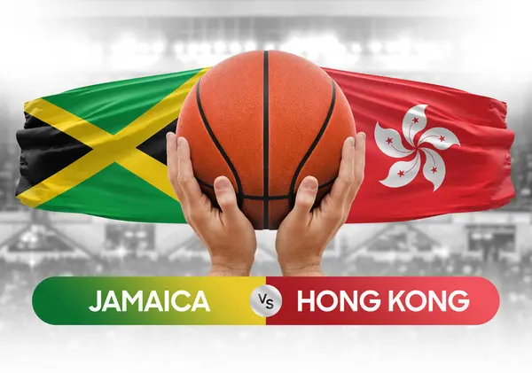 Jamaika, Hong Kong milli basketbol takımlarına karşı basketbol topu yarışma kupası konsepti