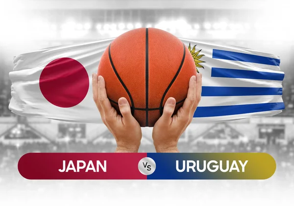 Japan vs Uruguay national basketball teams basket ball match competition cup concept image