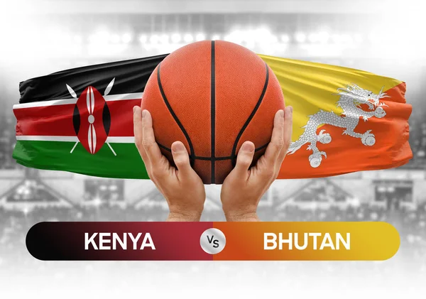 Kenya vs Bhutan national basketball teams basket ball match competition cup concept image