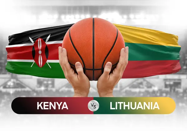 Kenya vs Lithuania national basketball teams basket ball match competition cup concept image
