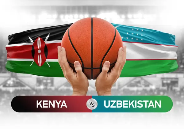 Kenya vs Uzbekistan national basketball teams basket ball match competition cup concept image