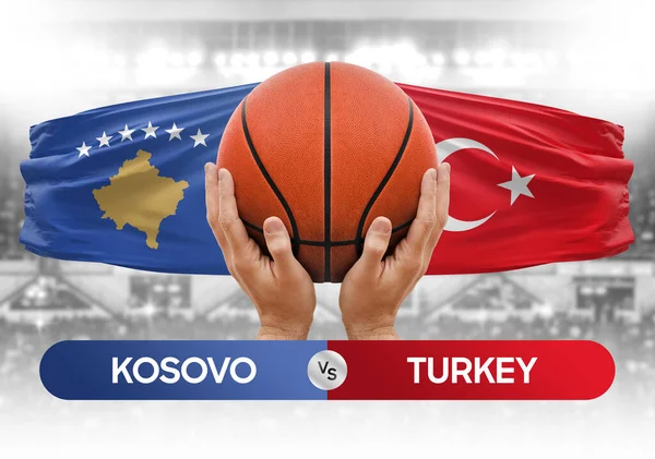 Kosova, Türkiye milli basketbol takımlarına karşı basketbol topu yarışma kupası konsepti