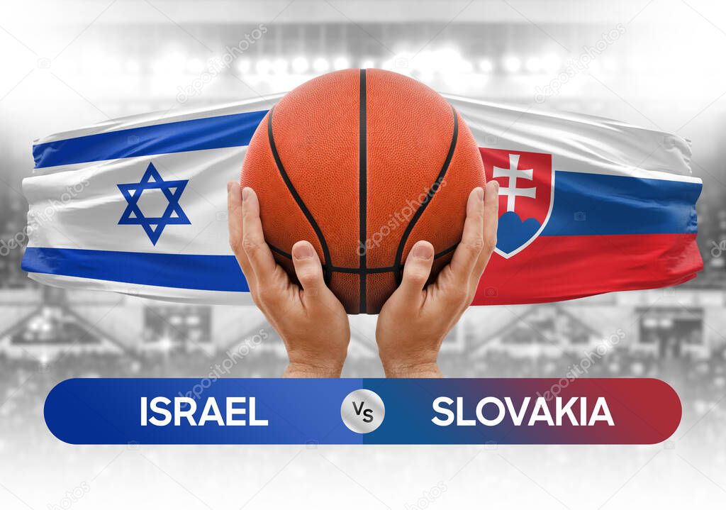 Israel vs Eslovaquia equipos nacionales de baloncesto pelota partido