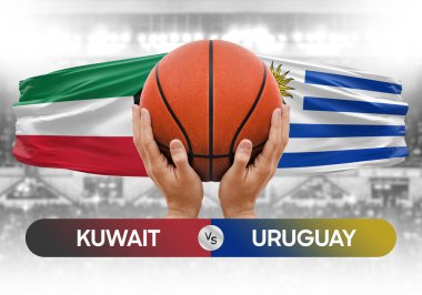 Kuveyt, Uruguay milli basketbol takımlarına karşı basketbol topu yarışma kupası konsepti