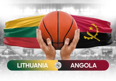 Litvanya, Angola 'ya karşı milli basketbol takımları basketbol topu yarışma kupası konsepti