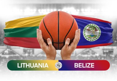 Litvanya, Belize 'ye karşı milli basketbol takımları basketbol topu yarışma kupası konsepti