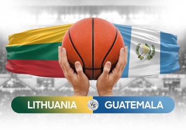 Litvanya, Guatemala milli basketbol takımlarına karşı basketbol topu yarışma kupası konsepti