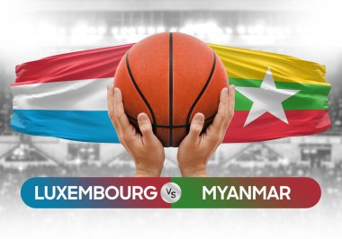 Lüksemburg, Myanmar milli basketbol takımlarına karşı basketbol topu yarışma kupası konsepti