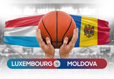 Lüksemburg, Moldova milli basketbol takımlarına karşı basketbol topu yarışma kupası konsepti