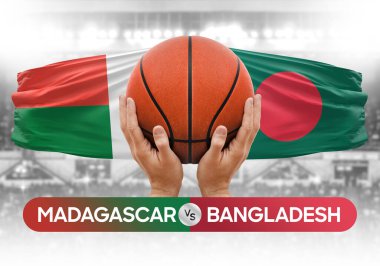 Madagaskar, Bangladeş milli basketbol takımlarına karşı basketbol topu yarışma kupası konsepti