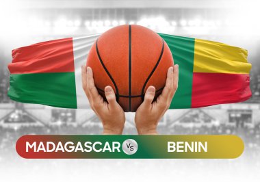 Madagaskar, Benin Millî Basketbol Takımı 'na karşı basketbol topu yarışma kupası konsepti