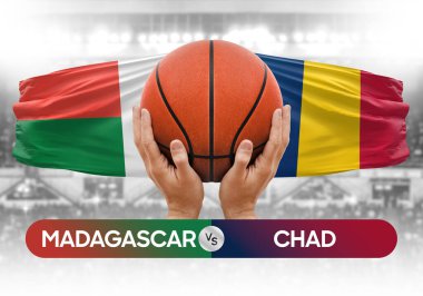 Madagaskar, Chad Millî Basketbol Takımı 'na karşı basketbol topu yarışma kupası konsepti