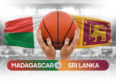 Madagaskar, Sri Lanka Millî Basketbol Takımı 'na karşı basketbol topu yarışma kupası konsepti