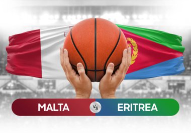 Malta, Eritre 'ye karşı milli basketbol takımları basketbol topu yarışma kupası konsepti imajı