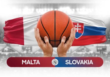 Malta, Slovakya 'ya karşı milli basketbol takımları basketbol topu yarışma kupası konsepti