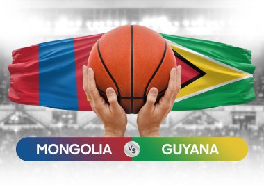 Moğolistan, Guyana milli basketbol takımlarına karşı basketbol topu yarışma kupası konsepti