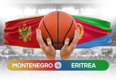 Karadağ, Eritre milli basketbol takımlarına karşı basketbol topu yarışma kupası konsepti imajı