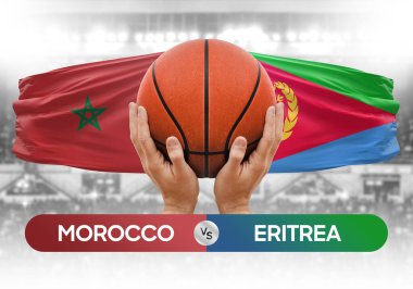Fas, Eritre 'ye karşı milli basketbol takımları basketbol topu yarışma kupası konsepti