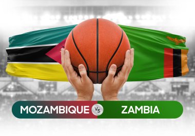 Mozambik, Zambiya 'ya karşı milli basketbol takımları basketbol topu yarışma kupası konsepti