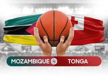 Mozambik, Tonga 'ya karşı milli basketbol takımları basketbol maçı kupası konsepti