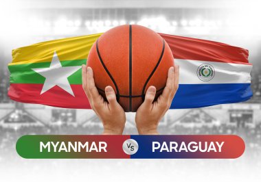 Myanmar, Paraguay milli basketbol takımlarına karşı basketbol topu yarışma kupası konsepti