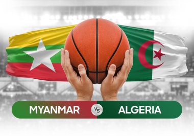 Myanmar, Cezayir 'e karşı milli basketbol takımları basketbol maçı kupası konsepti