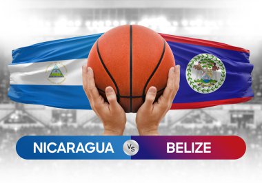 Nikaragua, Belize 'ye karşı milli basketbol takımları basketbol topu yarışma kupası konsepti