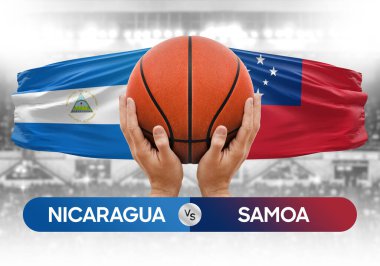 Nikaragua, Samoa 'ya karşı milli basketbol takımları basketbol topu yarışma kupası konsepti