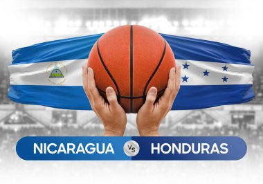 Nikaragua, Honduras 'a karşı milli basketbol takımları basketbol maçı kupası konsepti