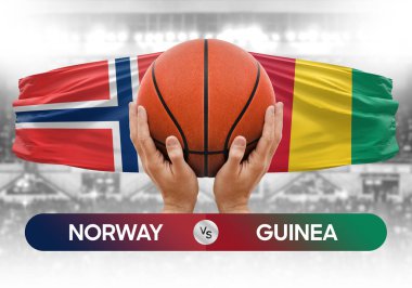 Norveç, Gine 'ye karşı milli basketbol takımları basketbol topu yarışma kupası konsepti imajı