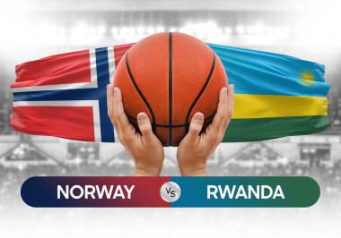 Norveç, Ruanda 'ya karşı milli basketbol takımları basketbol maçı kupası konsepti