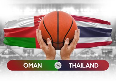 Umman, Tayland milli basketbol takımlarına karşı basketbol topu yarışma kupası konsepti