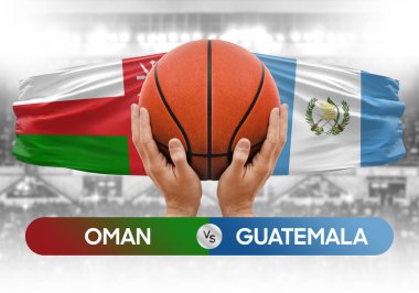 Umman, Guatemala milli basketbol takımlarına karşı basketbol topu yarışma kupası konsepti
