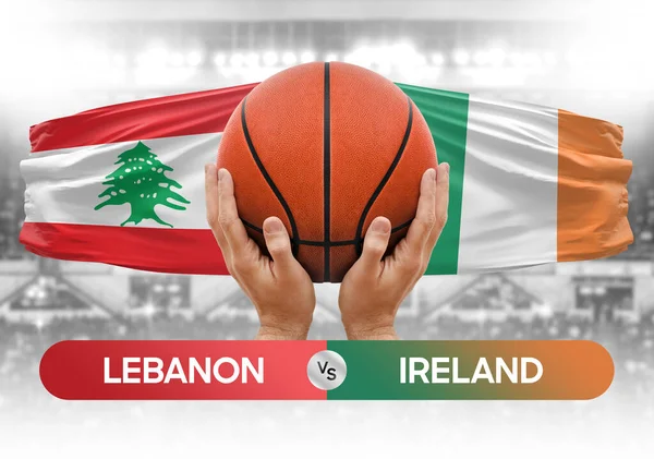 Lebanon vs Ireland national basketball teams basket ball match competition cup concept image