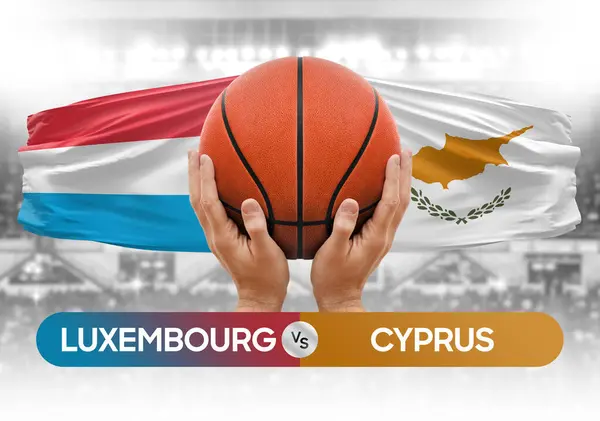 Luxembourg vs Cyprus national basketball teams basket ball match competition cup concept image