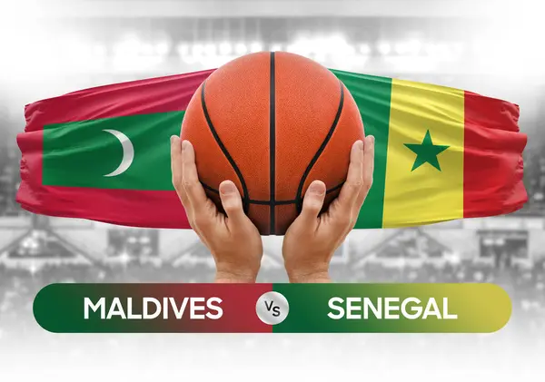 Maldivler, Senegal milli basketbol takımlarına karşı basketbol topu yarışma kupası konsepti