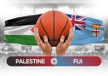 Filistin, Fiji milli basketbol takımlarına karşı basketbol topu yarışma kupası konsepti imajı