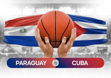 Paraguay, Küba milli basketbol takımlarına karşı basketbol topu yarışma kupası konsepti