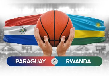 Paraguay, Ruanda 'ya karşı milli basketbol takımları basketbol maçı kupası konsepti