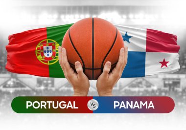 Portekiz, Panama milli basketbol takımlarına karşı basketbol topu yarışma kupası konsepti