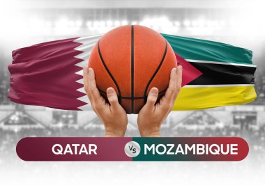 Katar, Mozambik 'e karşı milli basketbol takımları basketbol topu yarışma kupası konsepti