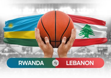 Ruanda, Lübnan 'a karşı milli basketbol takımları basketbol maçı kupası konsepti