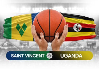 Saint Vincent Grenadines, Uganda milli basketbol takımlarına karşı basketbol topu yarışma kupası konsepti