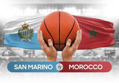 San Marino, Fas milli basketbol takımlarına karşı basketbol topu yarışma kupası konsepti