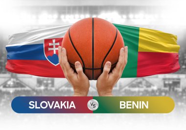 Slovakya, Benin Millî Basketbol Takımı 'na karşı basketbol topu yarışma kupası konsepti