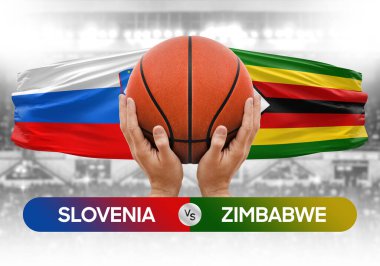 Slovenya, Zimbabve Millî Basketbol Takımı 'na karşı Basketbol Maçı Kupası konsepti